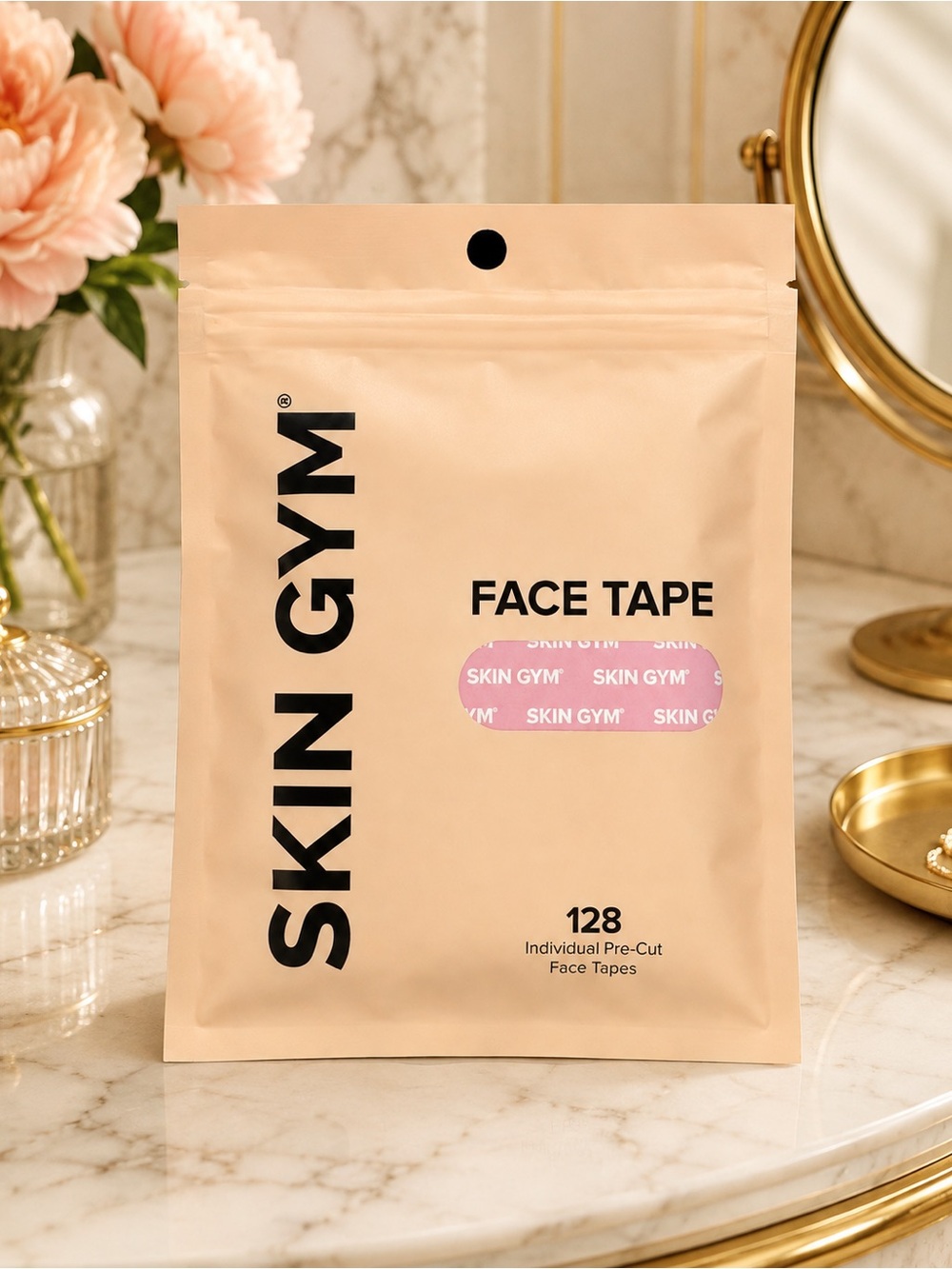 SKIN GYM Face Tape 128 Pre-Cut Facial Wrinkle Tapes Overnight Anti-Wrinkle